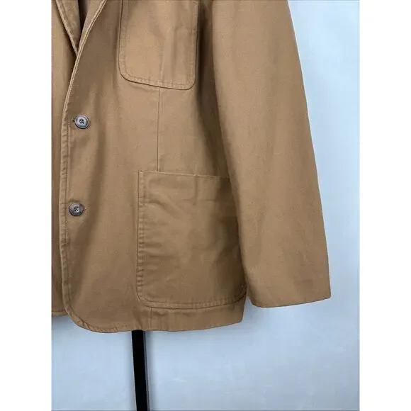 Duluth Trading Co Fire Hose Presentation Jacket Men's 2XL Brown Canvas Blazer